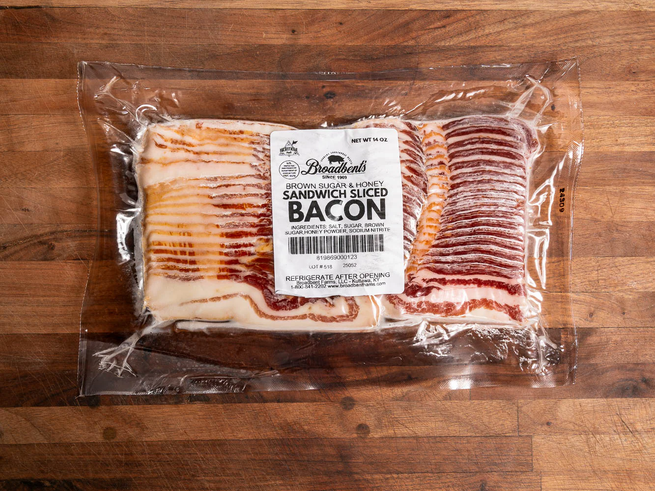 BROADBENT BROWN SUGAR & HONEY HICKORY SMOKED HERITAGE BACON - Image 3